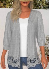 Lace 3/4 Sleeve Light Cardigan