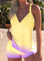 Ombre Smocked Light Yellow Tankini Set