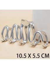 Wave Design Silvery White Metal Detail Barrette