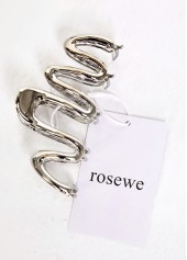 Wave Design Silvery White Metal Detail Barrette