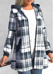 Geometric Print Grey Coat