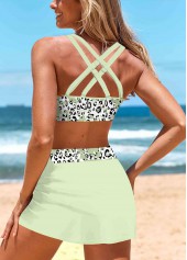 Leopard Patchwork Light Green Bikini Set
