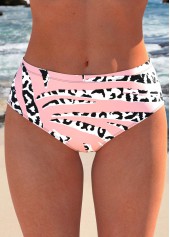 Animal Print Ruffle Dusty Pink Tankini Set