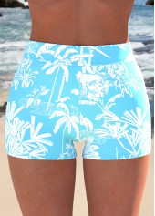 Tropical Plants Print Ruffle Jacquard Tankini Set