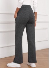 Dark Grey Drawastring High Waisted Bowknot Pants