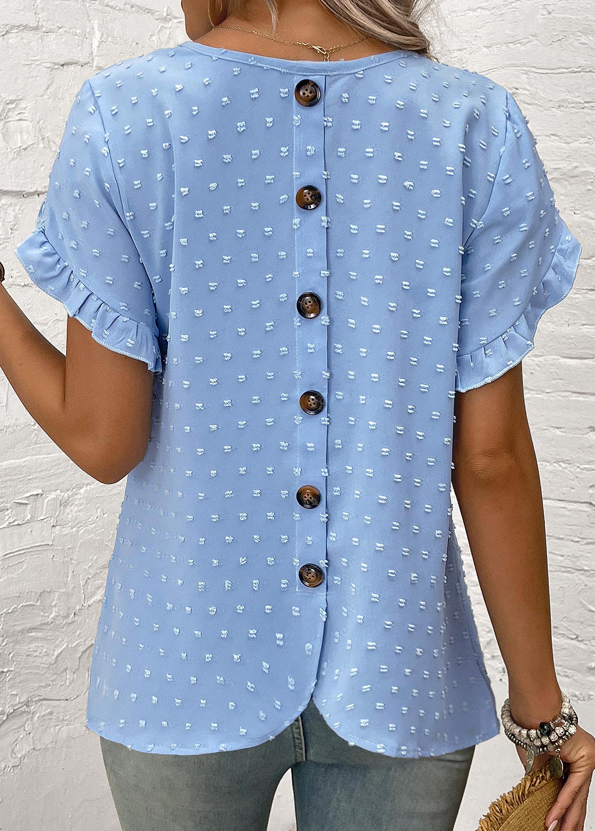 On The Plus Side - Short Sleeve Round Neck Tonya Blouse - Plus