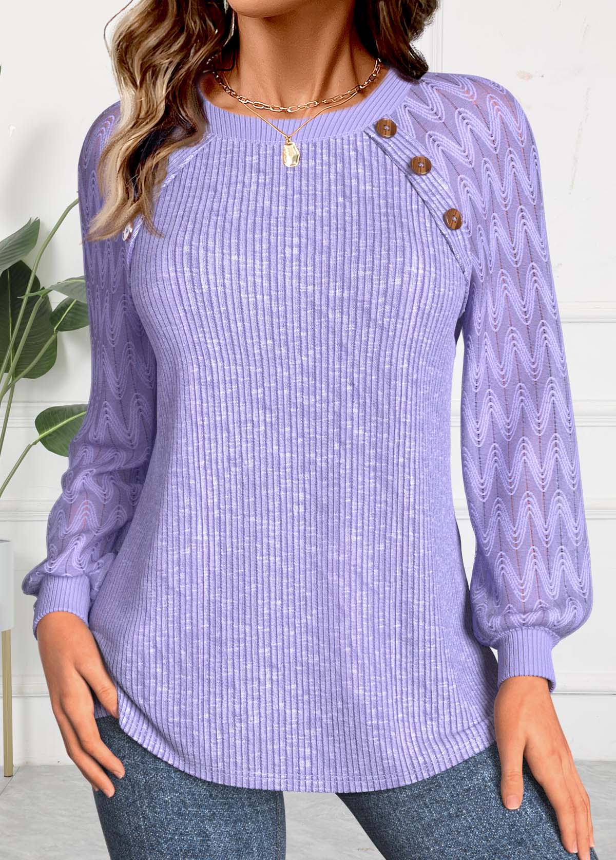 Purple Brand Sweatshirt Loose Crew Neck Sweater main image 1