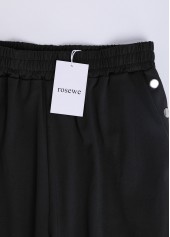 High Waisted Pocket Black Jogger Elastic Waist Pants