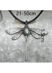 Dragonfly Design Alloy Retro Silver Necklace