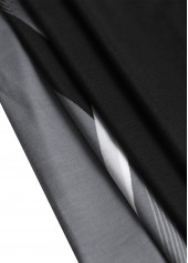 Geometric Print Criss Cross Black Short Sleeve T Shirt