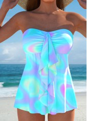 Ombre Ruffle Multi Color Tankini Set