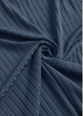 Lace Navy Short Sleeve Tie Collar T Shirt