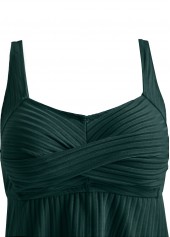 Feathers Print Surplice Turquoise Tankini Set