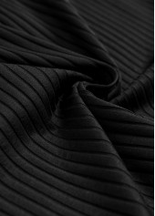 Plus Size Black Feathers Print Surplice Tankini Set