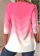 Plus Size Pink Criss Cross Ombre T Shirt