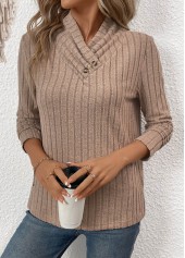Surplice Gray Brown Long Sleeve T Shirt