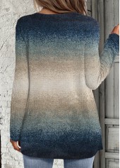 Ombre Fake 2in1 Multi Color Long Sleeve Sweatshirt