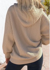 Light Camel Long Sleeve Zipper Hoodie