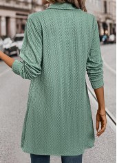 Jacquard Green Long Sleeve Light Cardigan