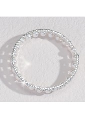 Pearl Hollow Alloy Silver Diamond Bracelet