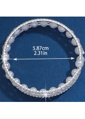 Pearl Hollow Alloy Silver Diamond Bracelet