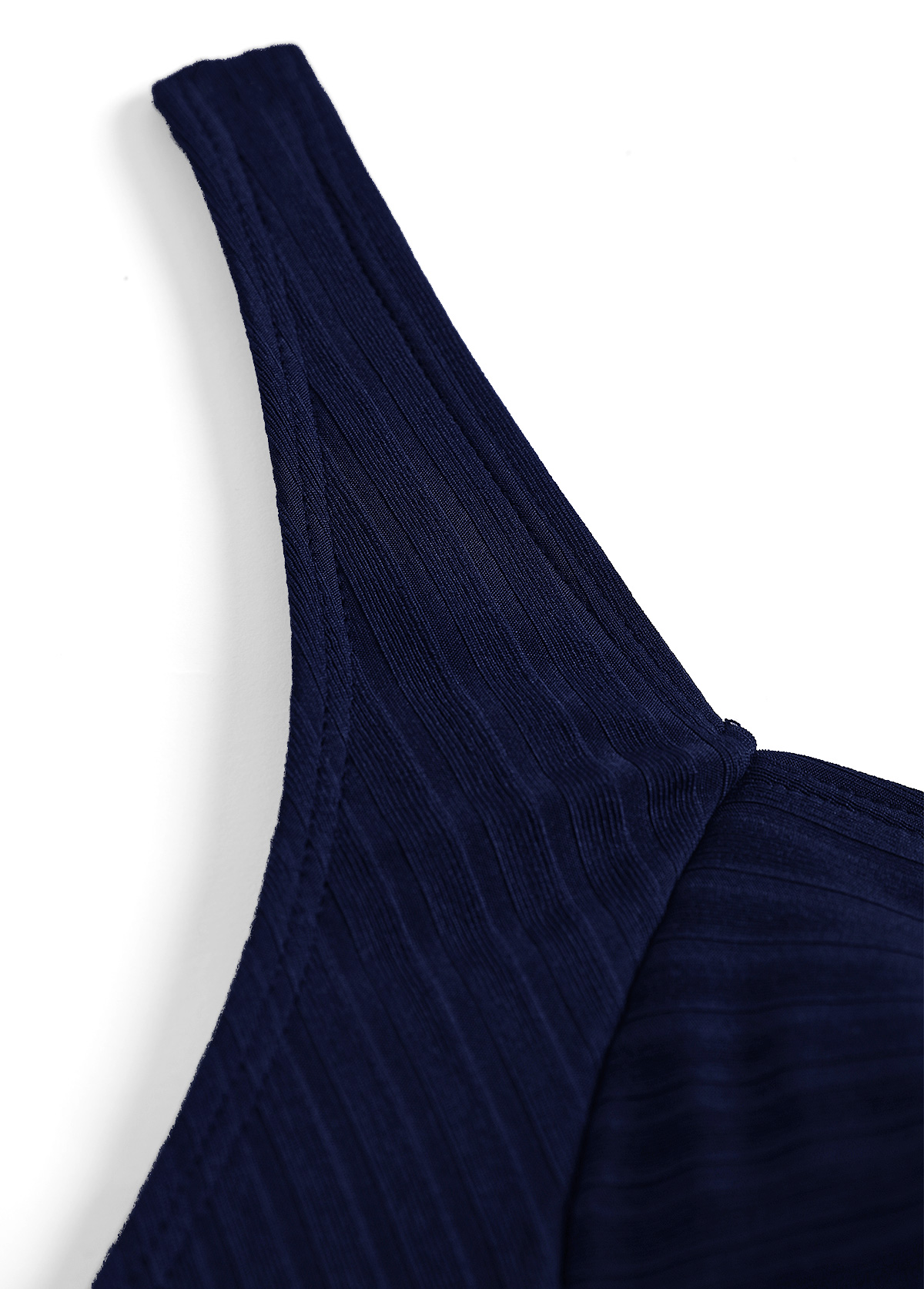 Plus Size Navy Tropical Plants Print Surplice Tankini Set