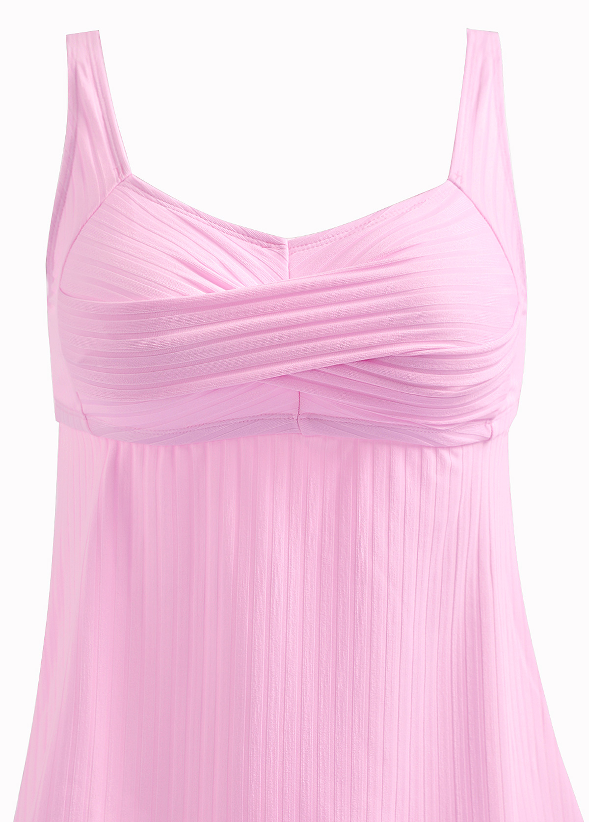 Mid Waisted Light Pink Plus Size Tankini Set