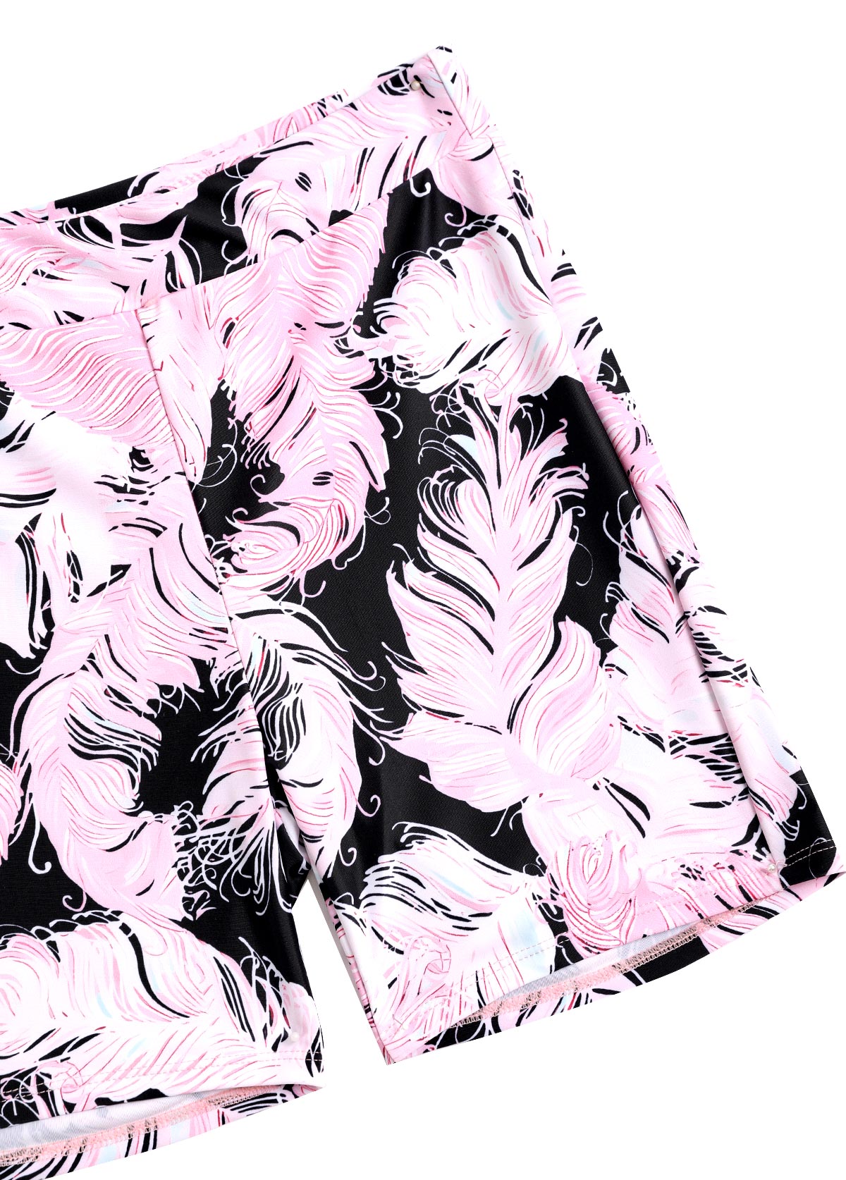 Mid Waisted Light Pink Plus Size Tankini Set