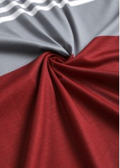 Striped Eyelet Navy 3/4 Sleeve Shirt Collar Blouse