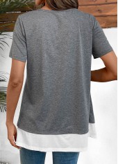 Fake 2in1 Dark Grey Marl Short Sleeve Shirt