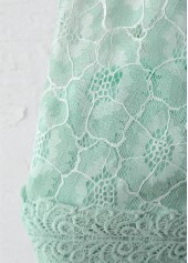 Lace Mint Green Half Sleeve Fake Two Piece Twinset