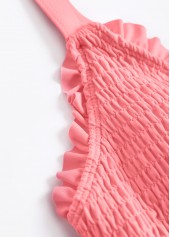 Mid Waisted Peach Red Plus Size Tankini Set