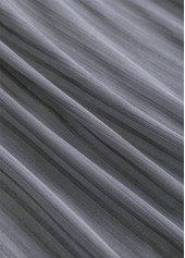 Plus Size Grey Tropical Plants Print Bowknot Tankini Set