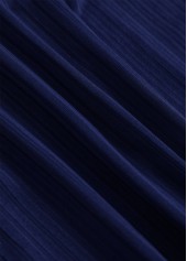 Plus Size Navy Tropical Plants Print Surplice Tankini Set