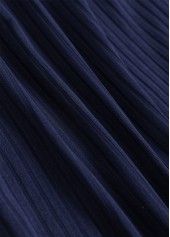 Plus Size Navy Geometric Print Bowknot Tankini Set