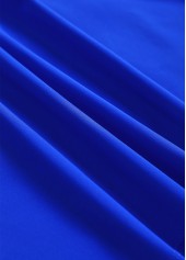 Plus Size Royal Blue Tropical Plants Print Tankini Set