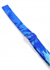 Plus Size Royal Blue Tropical Plants Print Tankini Set