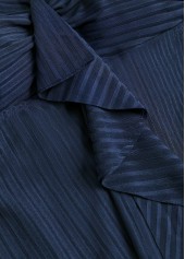 Plus Size Navy Tropical Plants Print Ruffle Tankini Set