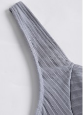 Plus Size Grey Tribal Print Patchwork Tankini Set