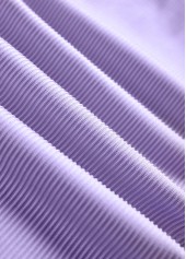 Geometric Print Drawstring Light Purple Tankini Set