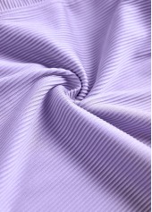 Geometric Print Drawstring Light Purple Tankini Set