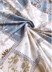 Geometric Print Patchwork Long Sleeve Light Cardigan