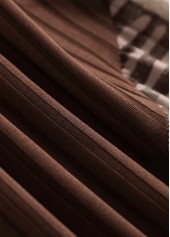 Geometric Print Patchwork Gray Brown A Line Sleeveless Dress