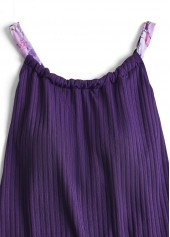 Floral Print Ruched Dark Purple Tankini Set