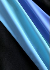 Multi Stripe Print Drawstring Blue One Piece Swimwear