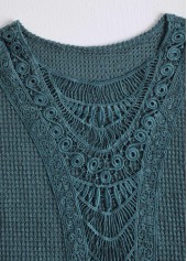 Patchwork Blue Short Sleeve Round Neck T Shirt