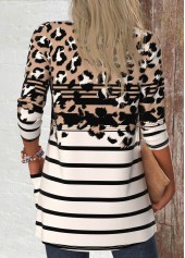 Leopard Dark Camel Long Sleeve Light Cardigan