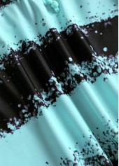 Striped Lace Up Mint Green Tankini Set