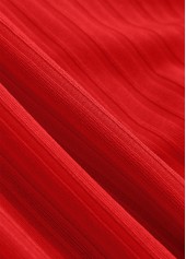 Tie Red Ruched Square Neck Bikini Set