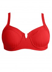 Tie Red Ruched Square Neck Bikini Set